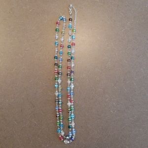 Multi colored long beaded necklace